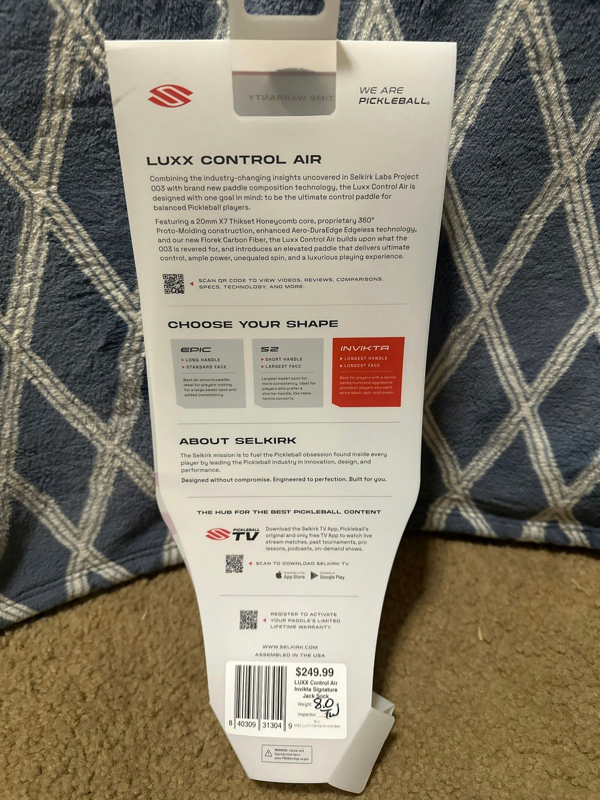 Selkirk LUXX Control Air - Invikta Jack Sock