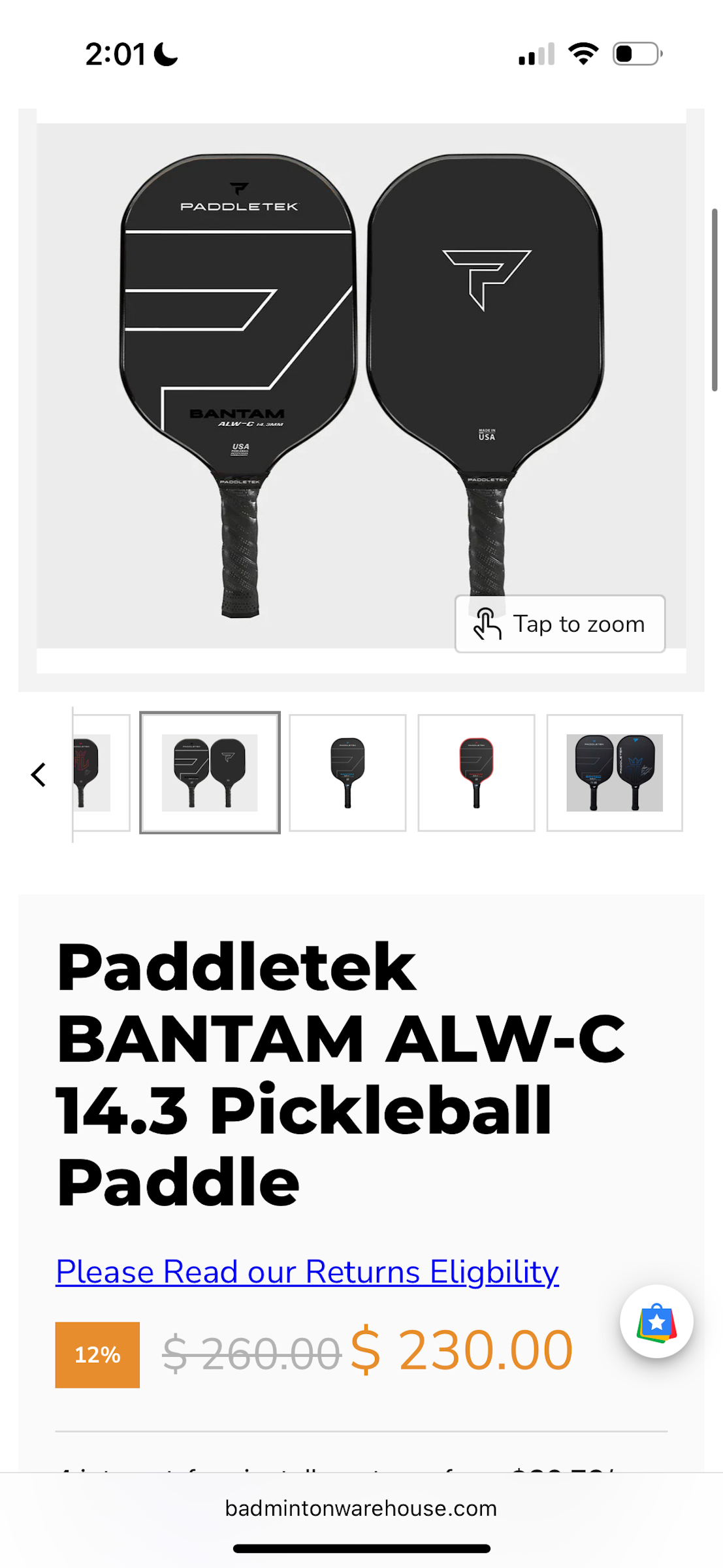 Paddletek Bantam ALW-C 14.3